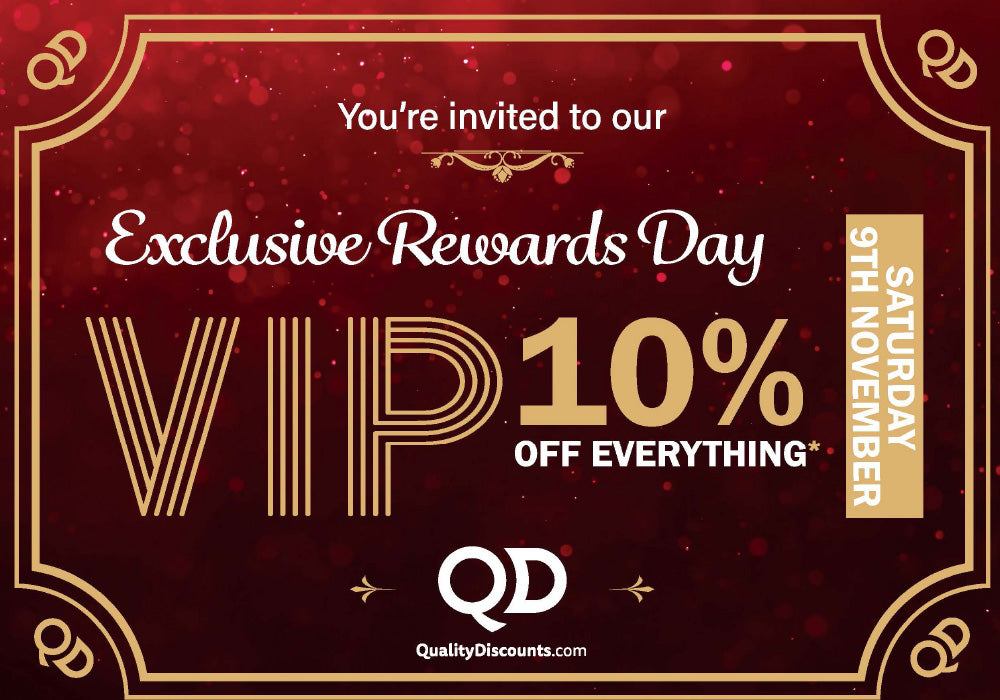 Exclusive Rewards Day - 10% Off Everything* all day on Saturday 9th November 2024