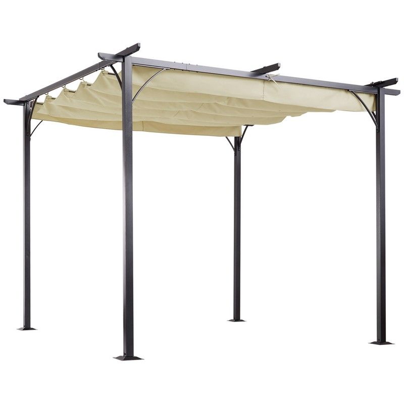 3 X 3M Metal Pergola With Retractable Roof