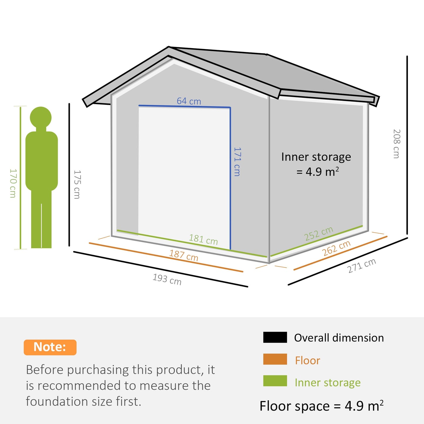 Galvanised 8.8 x 6.3' Single Door Apex Garden Shed Lockable with Window Steel Light Grey by Steadfast