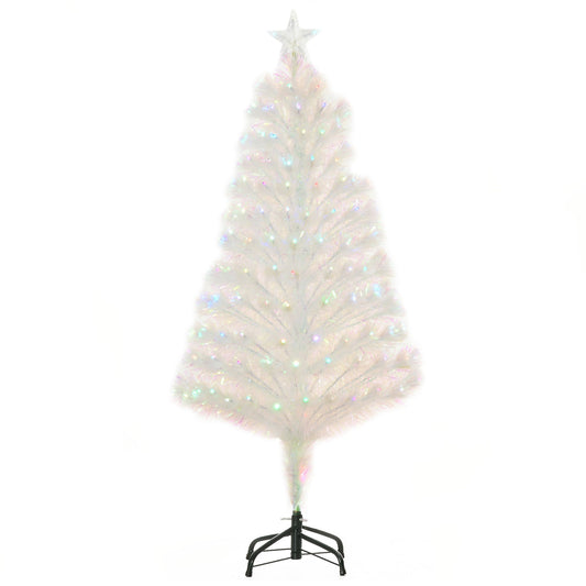 Homcom 4FT Prelit Artificial Christmas Tree with Fiber Optic LED Light