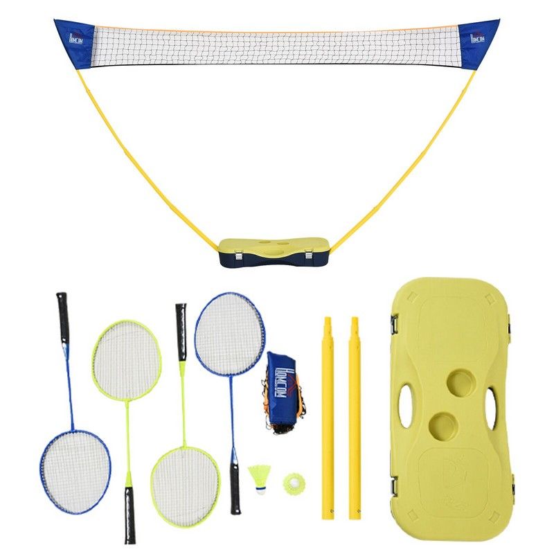 Homcom Plastic Portable Badminton Net Blue/Yellow