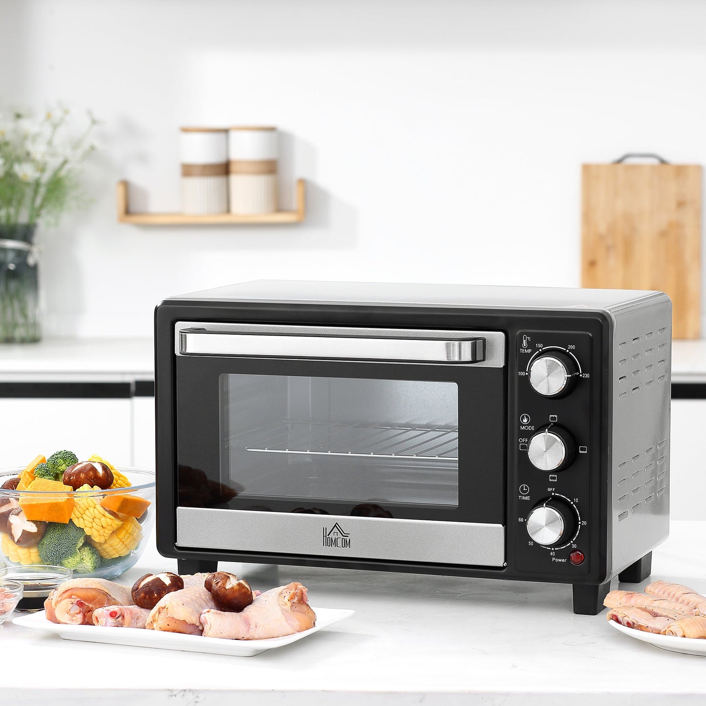 16L 230C Mini Oven With Timer Silver & Black