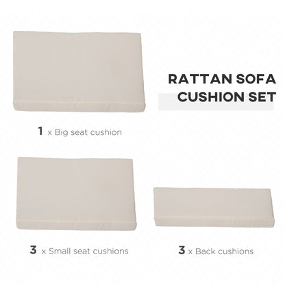 Outsunny Outdoor Cushion Pad Set For Rattan Furniture