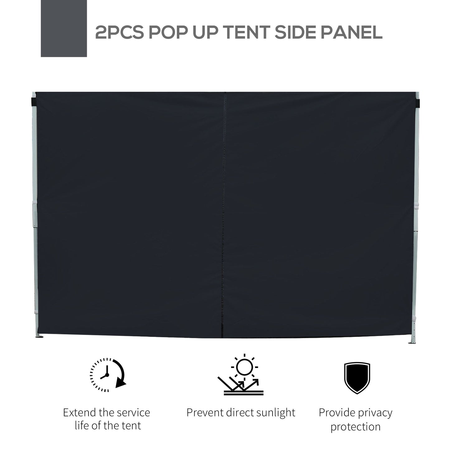 3 Meters Gazebo Replaceable Exchangeable Side Panel Wall Panels Walls With Window 3 colours Black