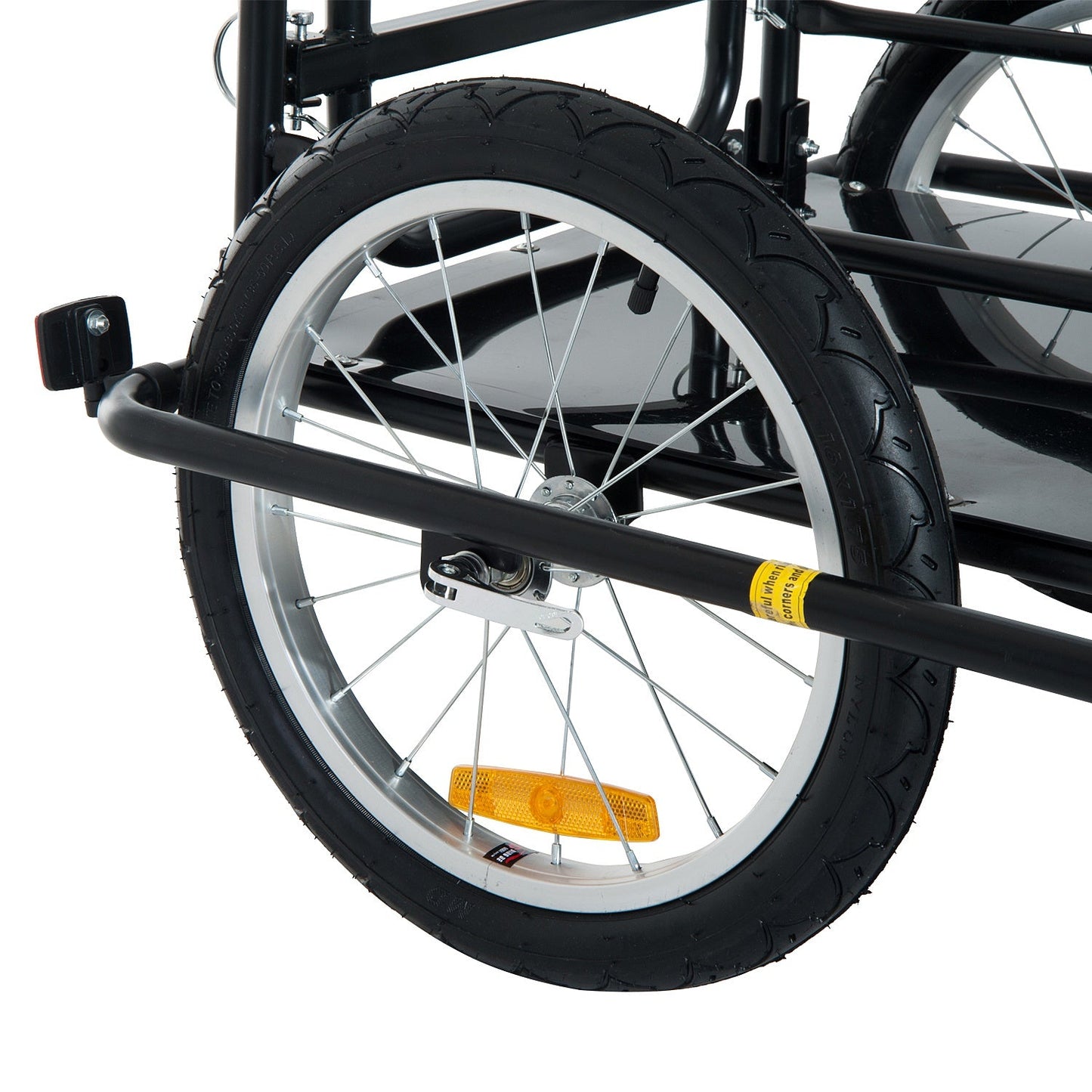 Bike Cargo Trailer in Steel Frame Extra Bicycle Storage Carrier with Hitch-Black