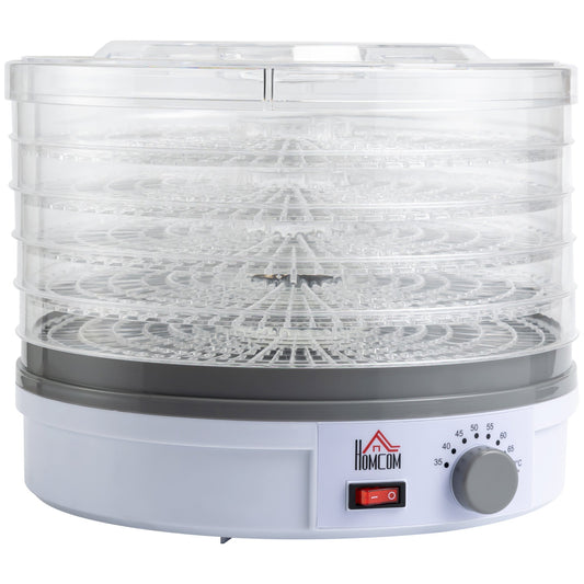 245W 5Kg Five Tray Food Dehydrator White by Homcom