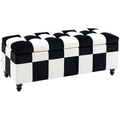 Homcom 114 x 47 x 47cm Velvet Storage Ottoman