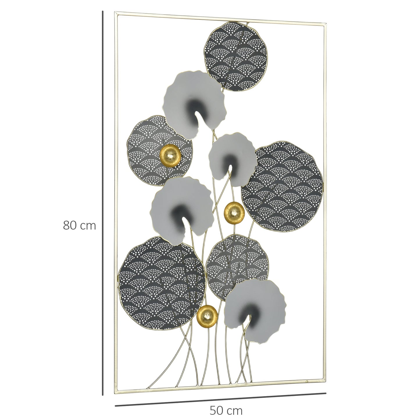 3D Metal Wall Art Modern Lotus Leaves Hanging Wall Sculpture Home Decor for Living Room Bedroom Dining Room