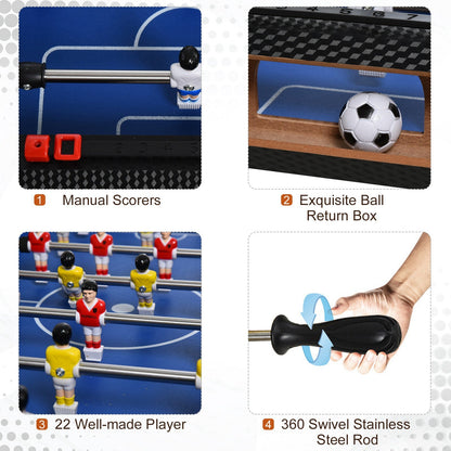 2ft Indoor Medium-density fibreboard Football Table-Top Blue