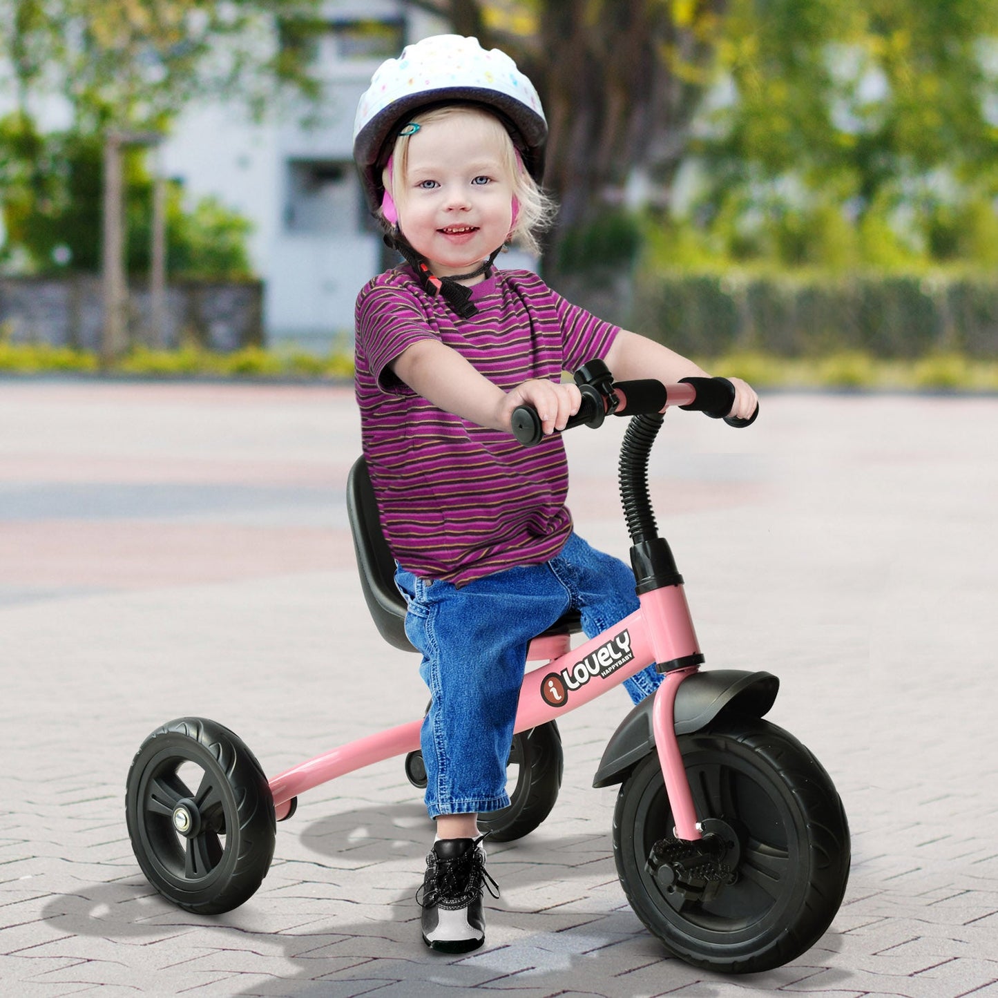 Toddler Three Wheel Plastic Tricycle Bike Pink