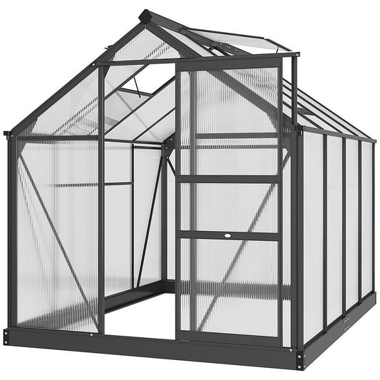 Clear Polycarbonate Greenhouse Large Walk-In Green House Garden Plants Grow Galvanized Base Aluminium Frame With Slide Door