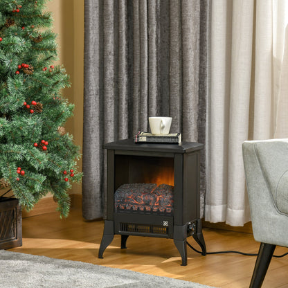 Freestanding Electric Fireplace Stove with Flame Effect and Overheat Protection