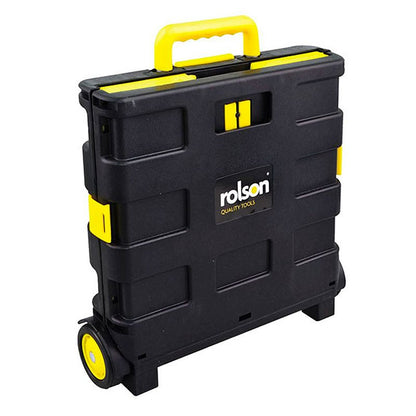 Plastic Trolley 2 Wheels 45 Litres - Black & Yellow Rol-Xtra by Rolson