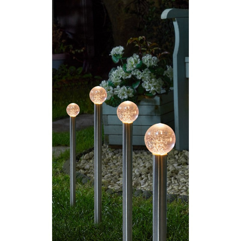 10 Pack Solar Garden Stake Light 10 Warm White LED - 44cm GlowBall by Smart Solar