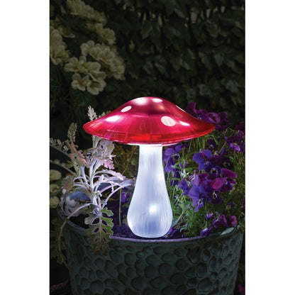 Mushroom Solar Garden Light Ornament Decoration 10 Multicolour LED - 29.5cm by Smart Solar