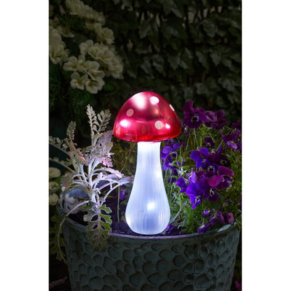 Mushroom Solar Garden Light Ornament Decoration 10 Multicolour LED - 29.5cm by Smart Solar