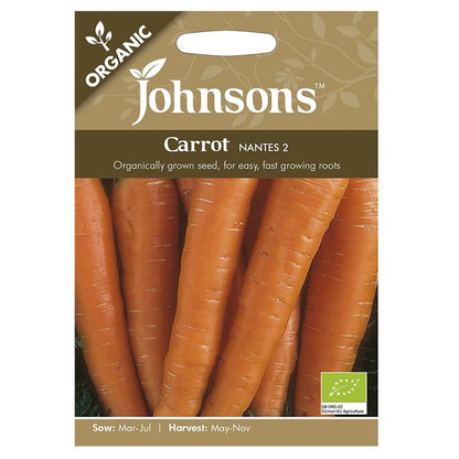 Johnsons Organic Carrot Nantes 2 Seeds