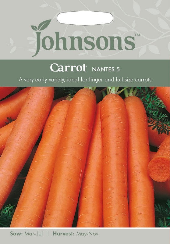 Johnsons Carrot Nantes 5 Seeds