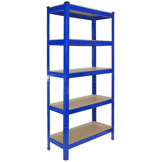 Steel Shelving Units 150cm - Blue Heavy Duty Set Of Six Extra Wide T-Rax 75cm by Raven