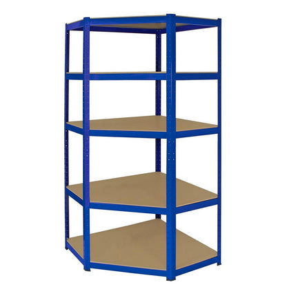 Steel & MDF Shelving Units 180cm - Blue Set Of Three T-Rax 90cm Corner by Raven