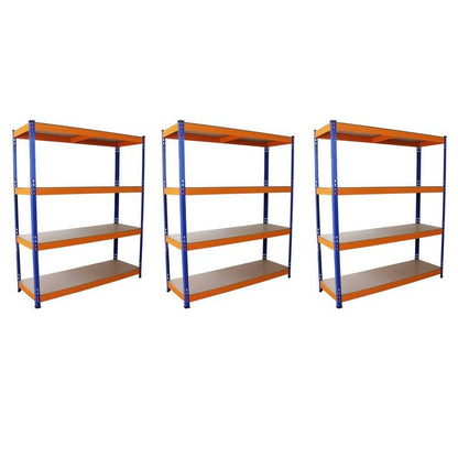 Steel Shelving Units 180cm - Blue & Orange Set Of Three S-Rax 150cm by Raven