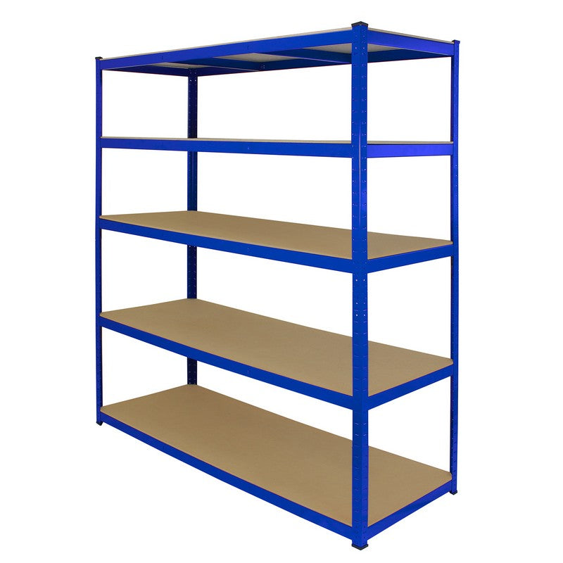 Steel Shelving Units 180cm - Blue Heavy Duty Set Of Five Extra Wide T-Rax 160cm by Raven