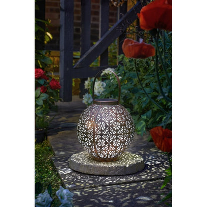 Rattan Solar Garden Lantern White LED - 22.5cm by Smart Solar