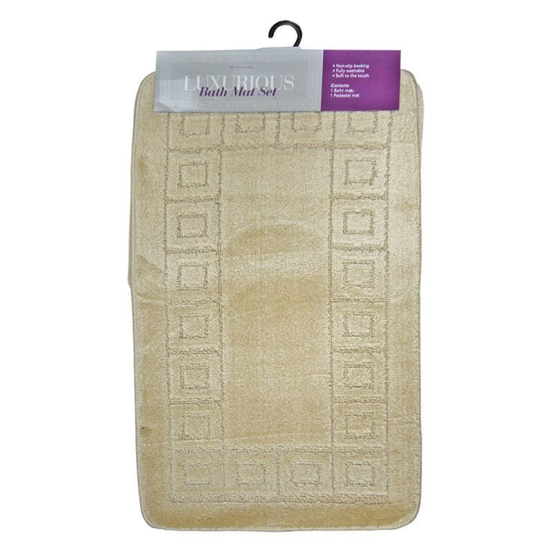 2 Piece Luxurious Bath Mat Set Green