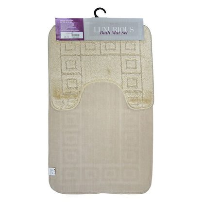 2 Piece Luxurious Bath Mat Set Green