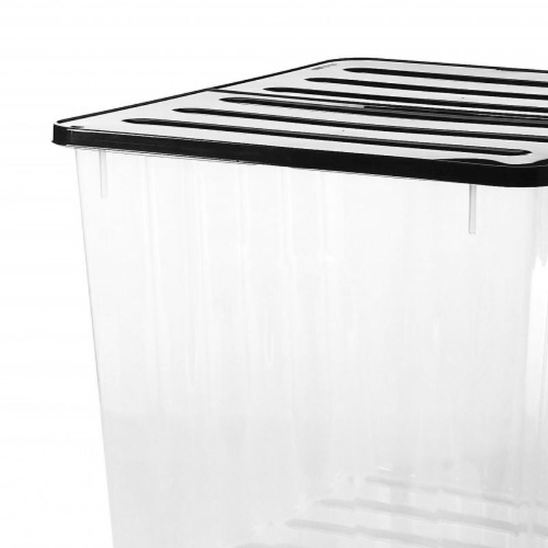 20 x Plastic Storage Boxes 110 Litres Extra Large - Clear & Black Supa Nova by Strata