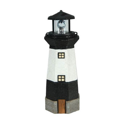 Black Lighthouse Solar Garden Light Ornament Decoration White LED by Bright Garden