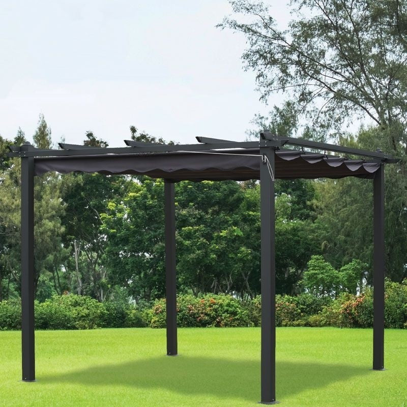 Garden Gazebo 3M x 3M Charcoal Canopy FREE Gazebo Cover Cream By Croft only 249.0