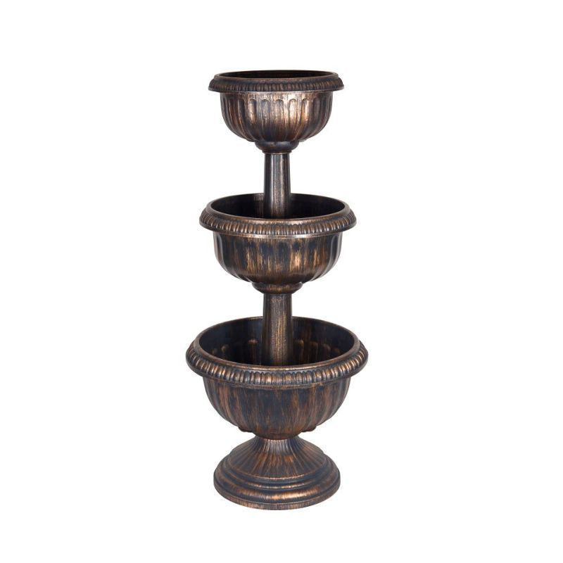 Triple Urn 3 Tier Bronze Effect Planter