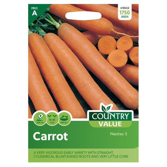 Country Value Carrot Nantes 5 Seeds