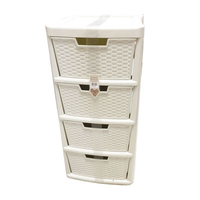 Plastic Storage Unit 4 Drawers 135 Litres Extra Large - Cream by Premier