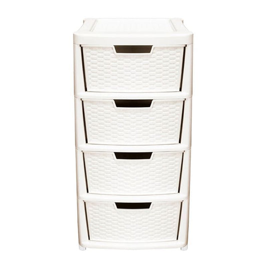 Plastic Storage Unit 4 Drawers 135 Litres Extra Large - Cream by Premier