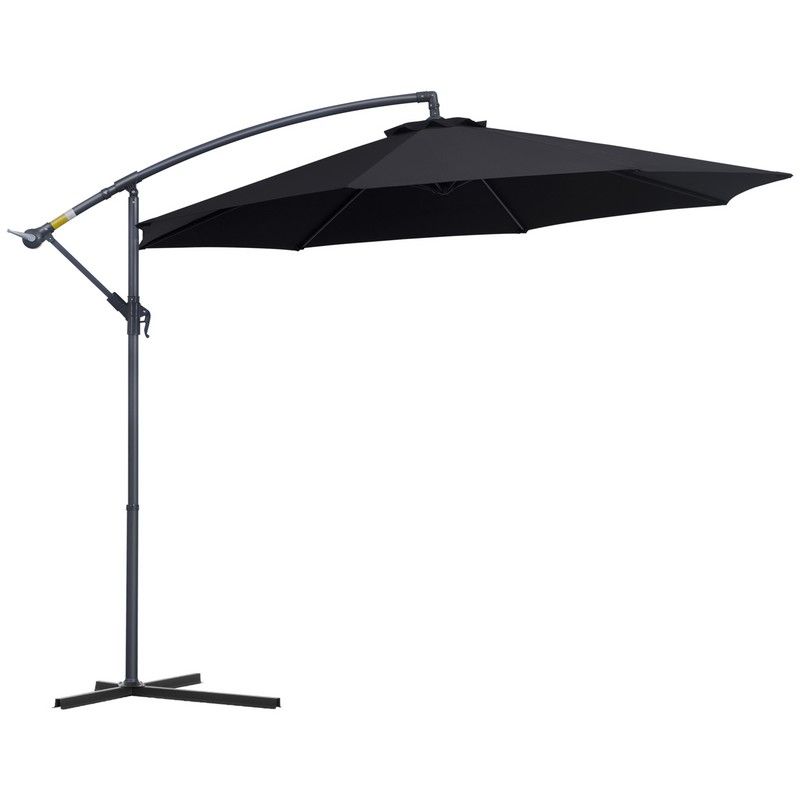 Outsunny 3 M Banana Parasol-Black