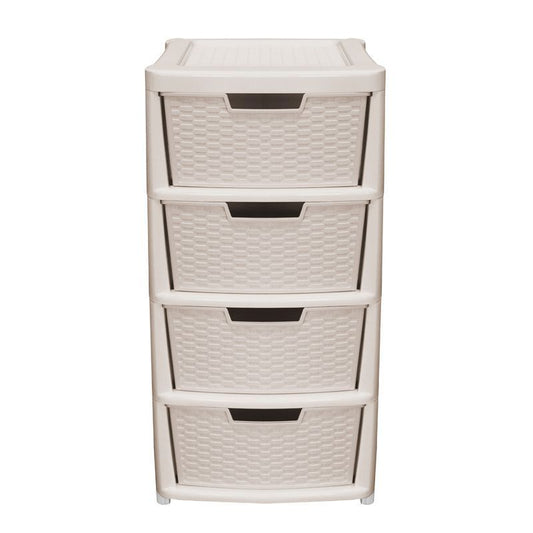 Plastic Storage Unit 4 Drawers 135 Litres Extra Large - Beige by Premier