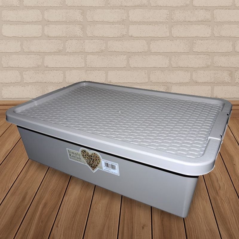 Plastic Storage Box 32 Litres - Grey by Simply Rattan