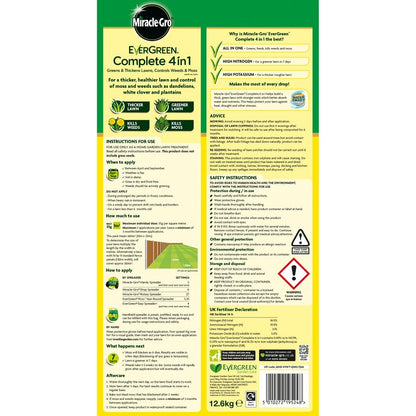 Miracle Gro 12.6kg 4-in-1 Lawn Feed Complete - 360 Square Metres Coverage