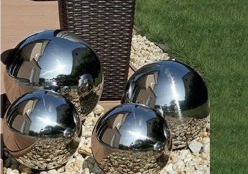 Decorative Stainless Steel Orbs 4 Pack