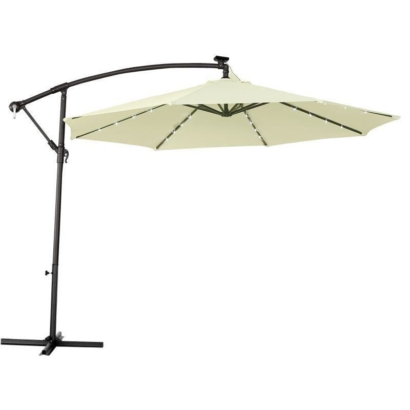 Overhang Garden LED Illuminated Parasol - 3M Cream