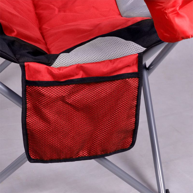 Luxury Padded Camping Chair with Drink Pocket - Red