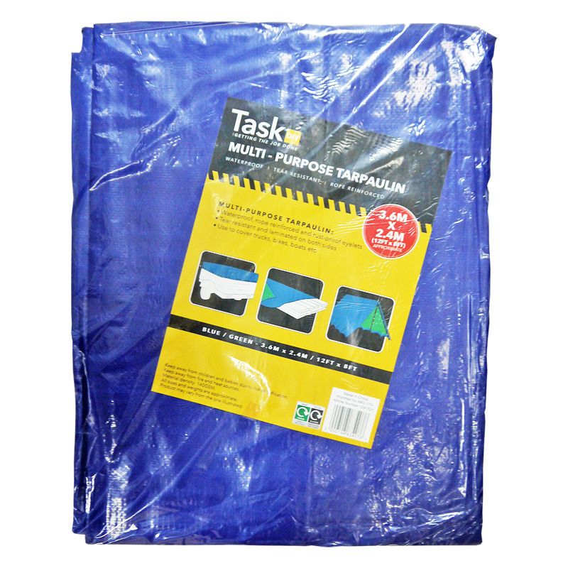 Tarpaulin Green & Blue 12 x 8 Foot