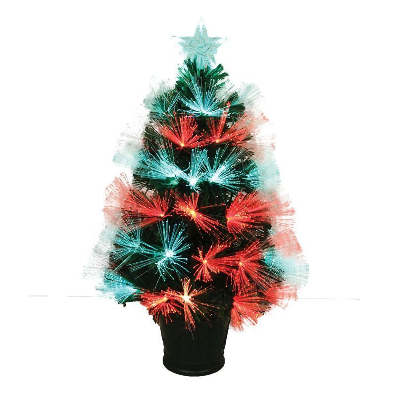 2ft Fibre Optic Christmas Tree Artificial - Fibre Optic Blue & Red