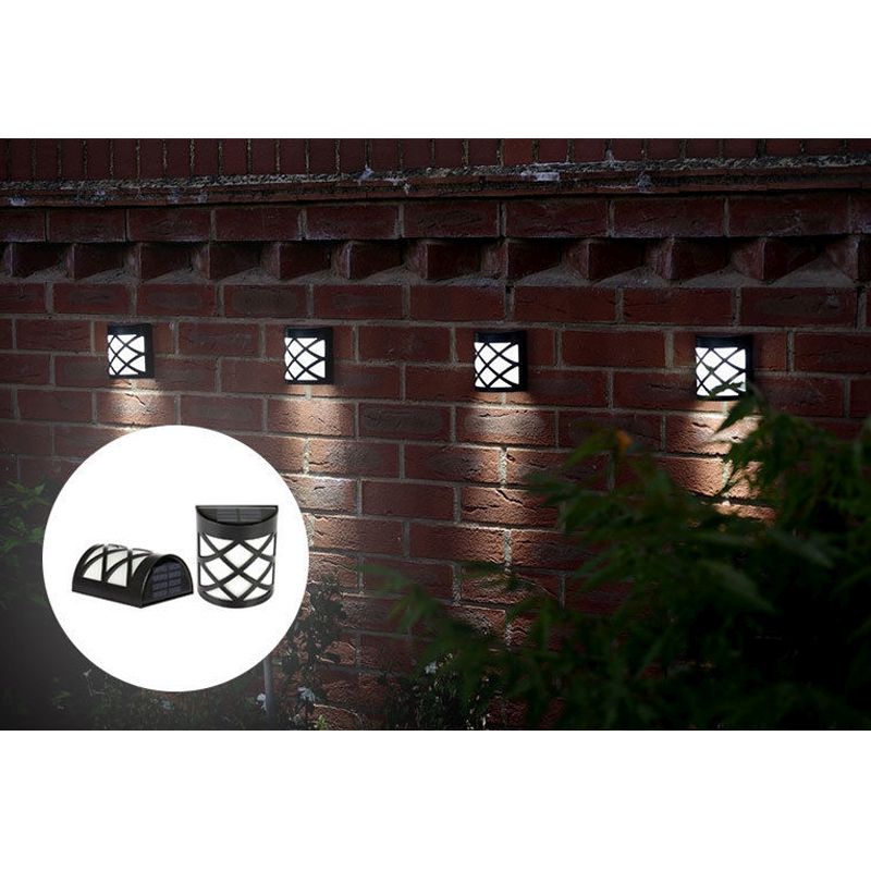 4 Pack Solar Garden Wall Light Decoration 2 White LED - 11.2cm by Bright Garden