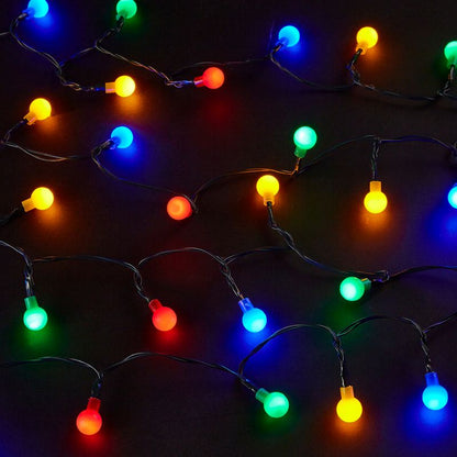 50 LED Multicolour Ball String Lights Battery 4.9m