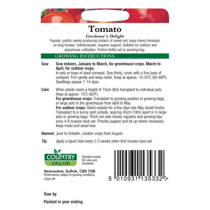 Country Value Tomato Gardener's Delight Seeds