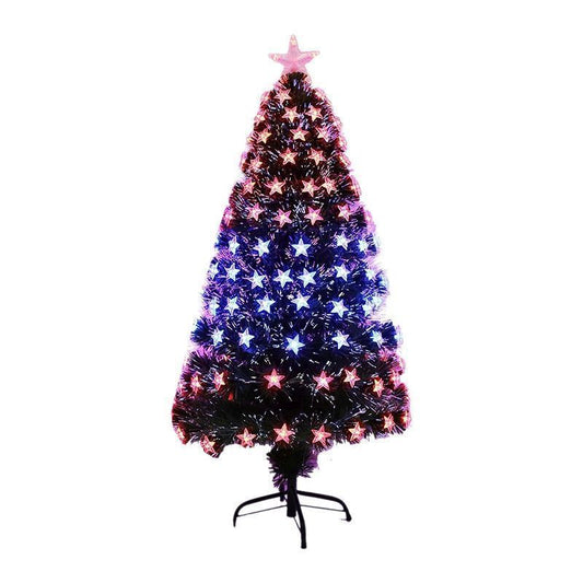 5ft Fibre Optic Christmas Tree Artificial - with LED Lights Multicoloured