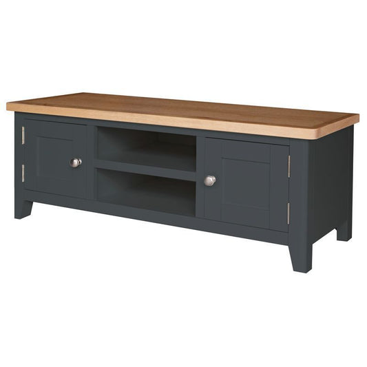 Aurora Midnight Large TV Unit Oak 2 Doors 2 Shelves